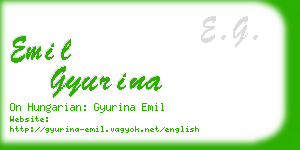 emil gyurina business card